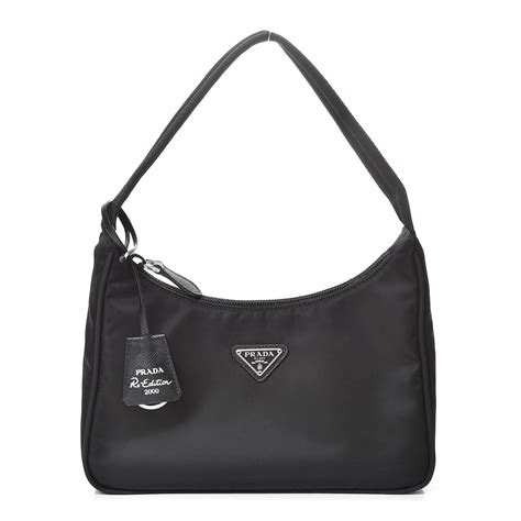 prada re-edition 2000 shearling mini shoulder bag|Black Re.